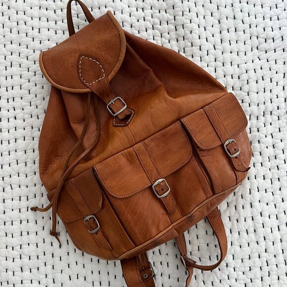 Handmade Leather Backpack - Picture 1 of 7